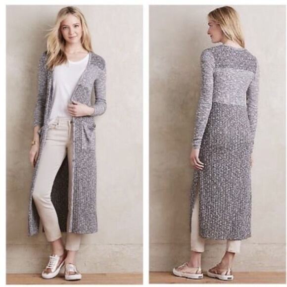 Anthropologie x Saturday Sunday Semana Duster Long Line Cardigan Gray Size XS - Picture 2 of 8